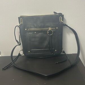 Aldo black leather crossbody bag
